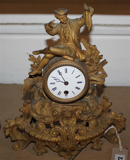Two French Spelter mantel clocks